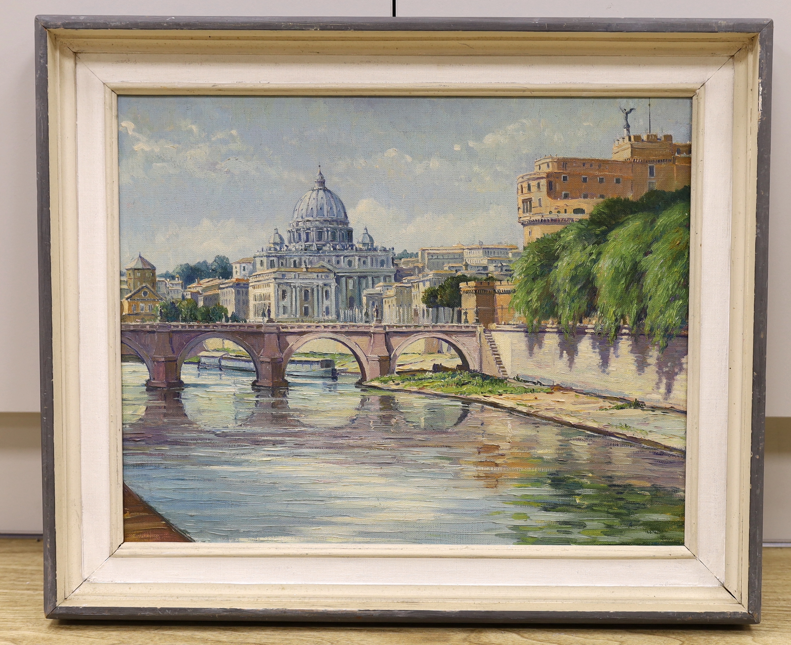 20th century British School, oil on canvas, View of Rome, 40 x 51cm